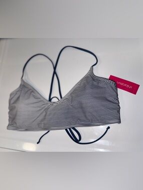 Target Navy and White Striped Women's Bikini Top